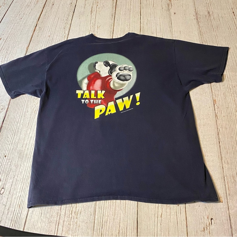 Vntg Big Dog "Talk to the Paw" Hanes Tagless Navy Short Sleeve T-Shirt 2XL XXL